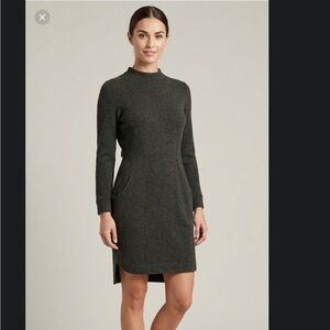 Sparrow Anthropologie Green Long Sleeve 100% Wool Dress